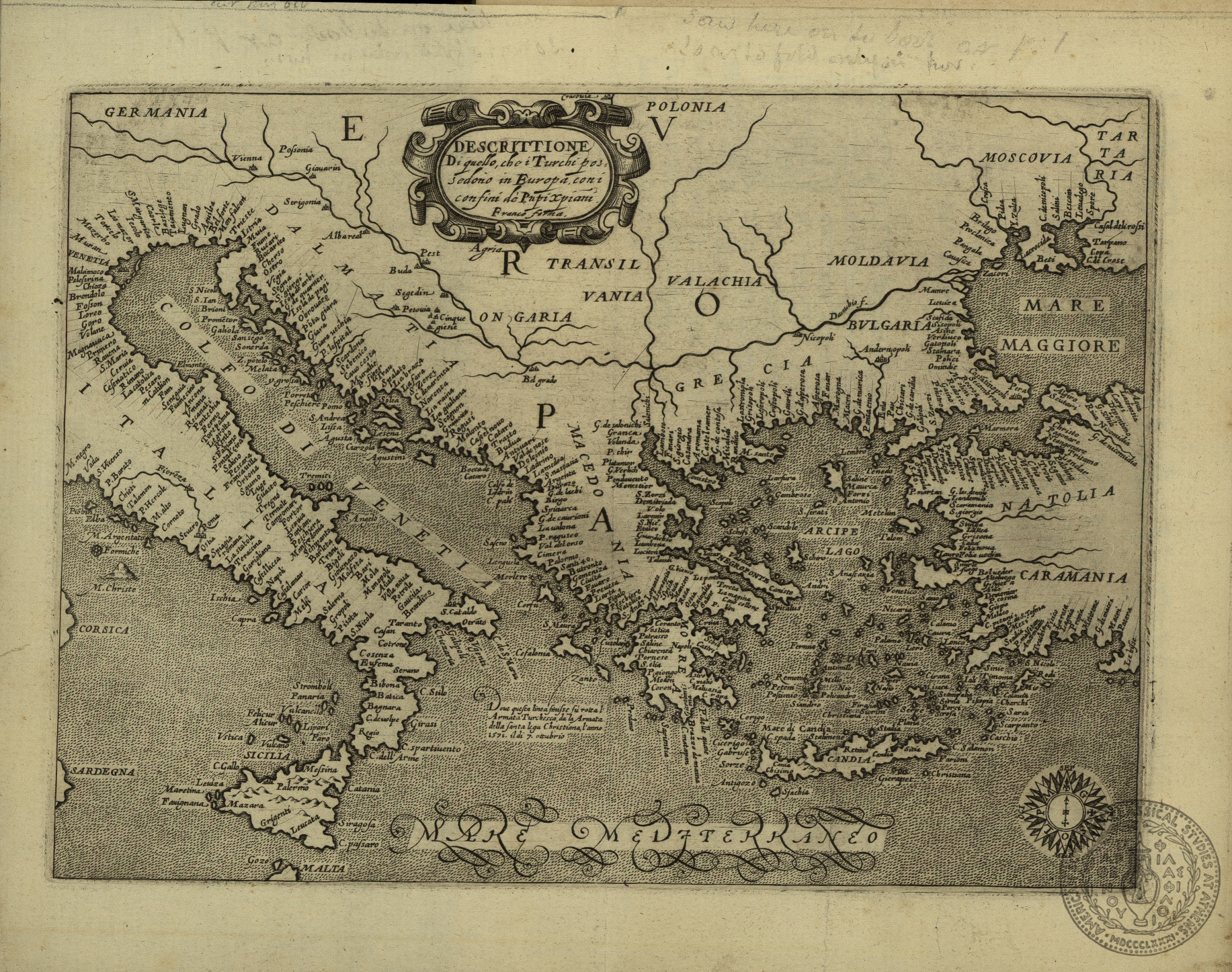 Descrittione di quello che i Turchi possedono in Europa